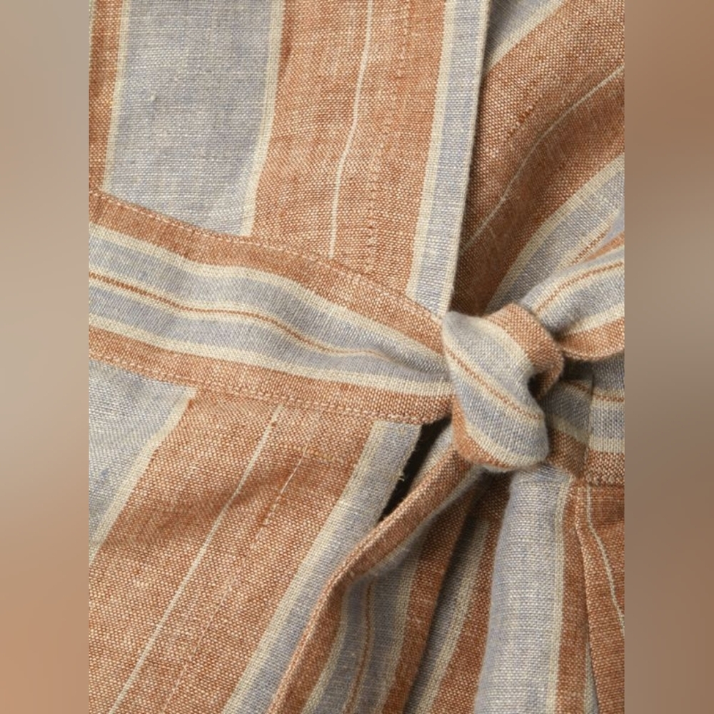 Lafayette 148 New YorkOaklyn Linen Striped Wrap Romper Size 6 - Picture 4 of 5